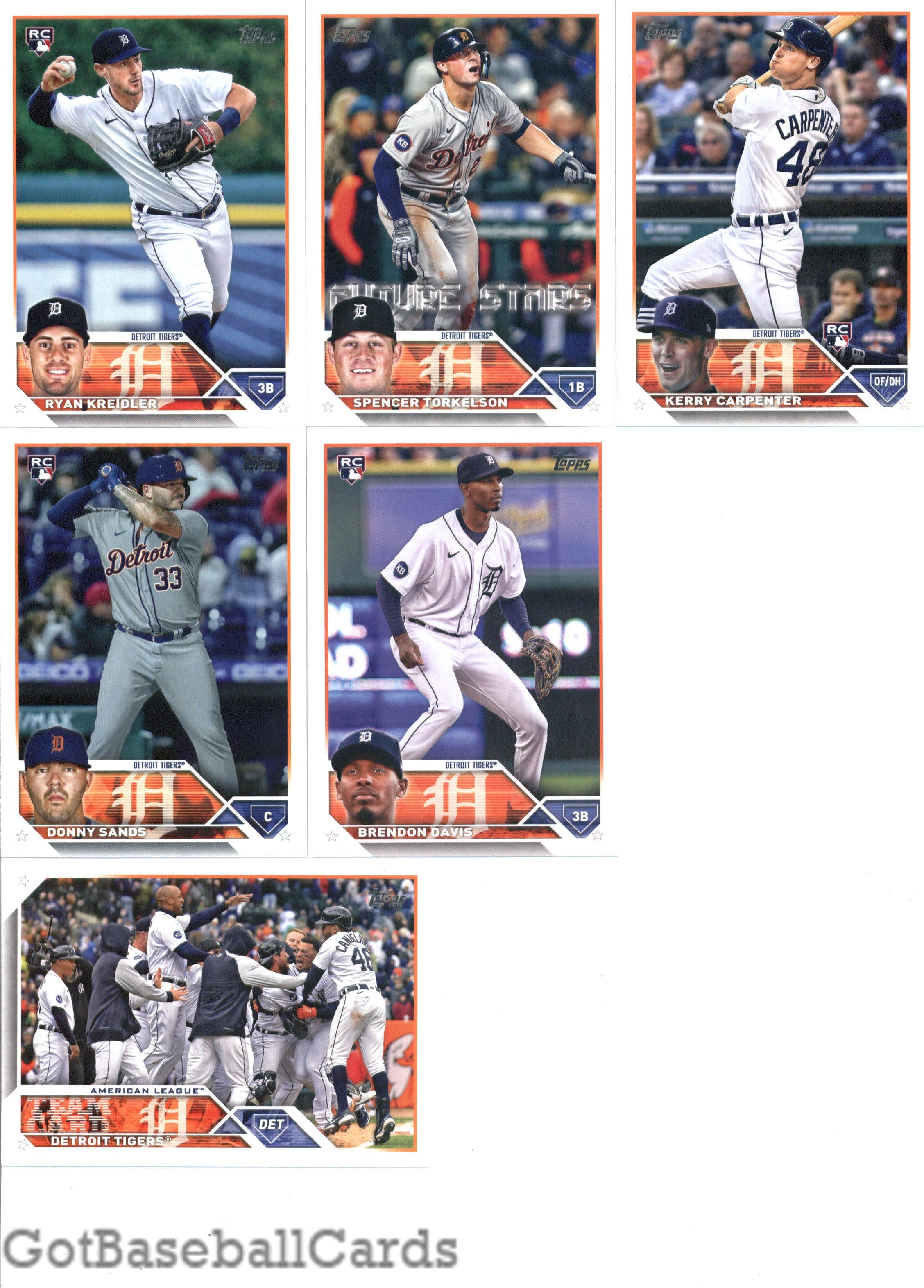 2023 Topps Complete Set (Series 1 & 2) Detroit Tigers Team Set of 23 Cards