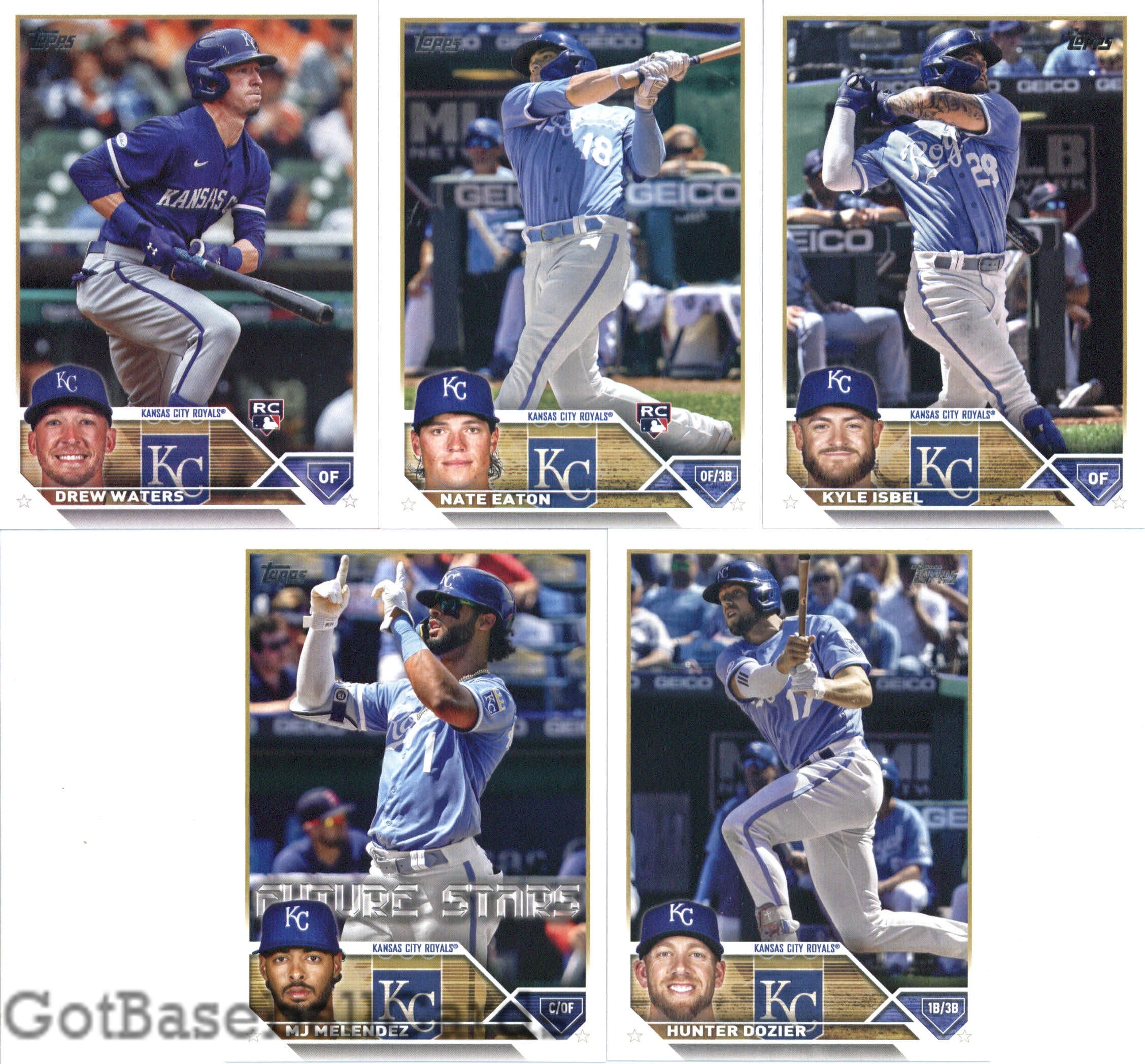 2023 Topps Complete Set (Series 1 & 2) Kansas City Royals Team Set of 21 Cards